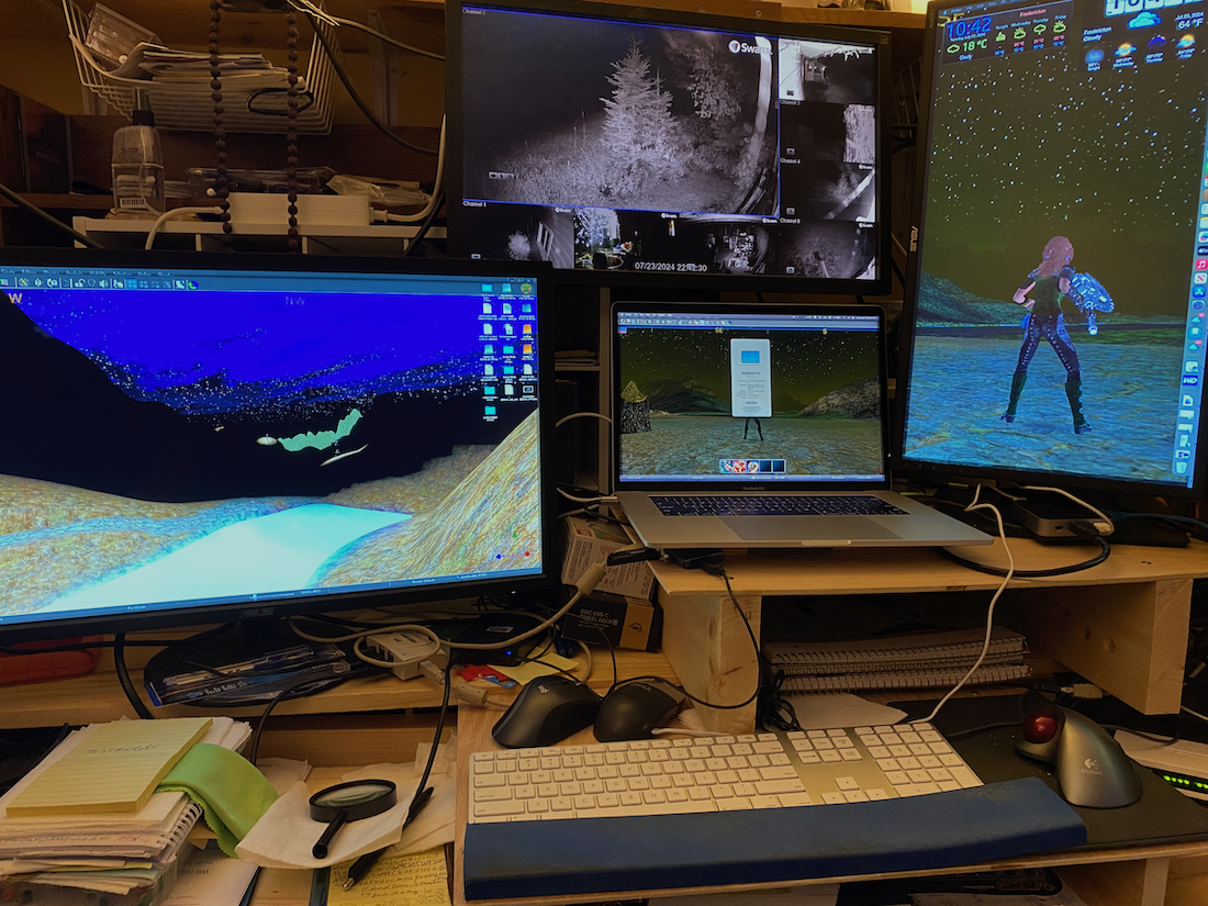 "One of the two laptops working over-time"